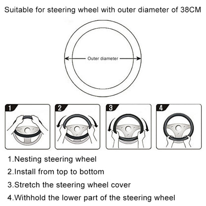 Sandwich Steering Wheel Cover (Colour: Red and white glue, Adaptation Steering wheel diameter: 38cm) - Steering Wheel Accessories by buy2fix | Online Shopping UK | buy2fix