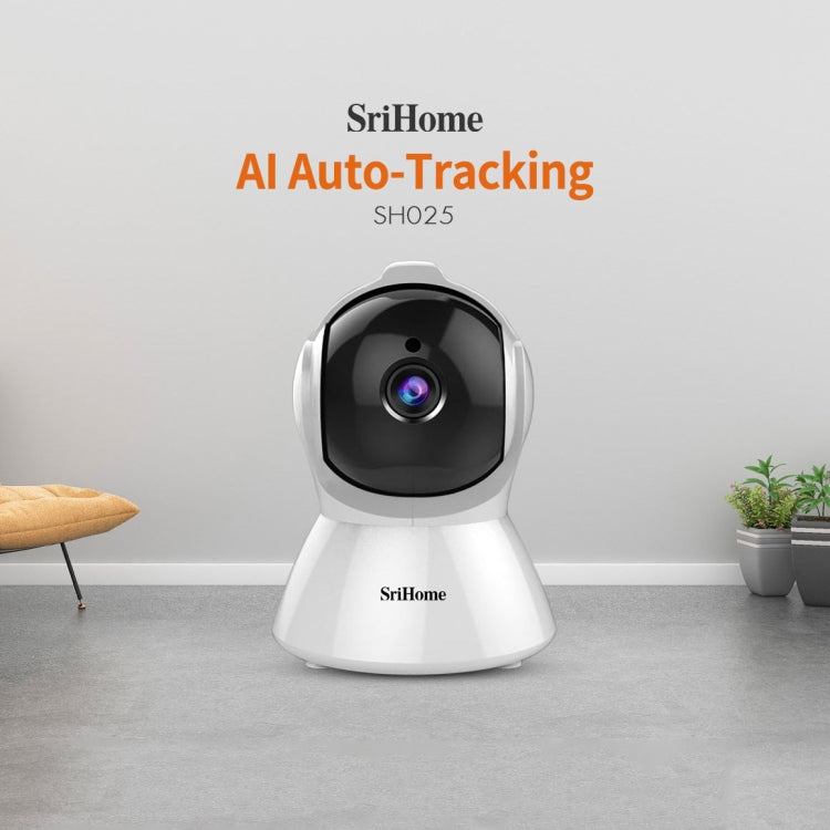 SriHome SH025 2.0 Million Pixels 1080P HD AI Auto-tracking IP Camera, Support Two Way Audio / Motion Tracking / Humanoid Detection / Night Vision / TF Card, US Plug - Security by SriHome | Online Shopping UK | buy2fix