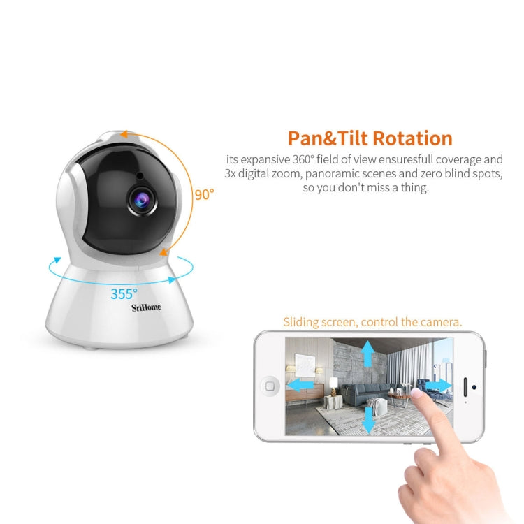 SriHome SH025 2.0 Million Pixels 1080P HD AI Auto-tracking IP Camera, Support Two Way Audio / Motion Tracking / Humanoid Detection / Night Vision / TF Card, US Plug - Security by SriHome | Online Shopping UK | buy2fix