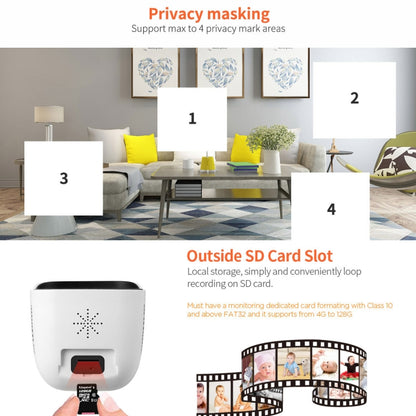 SriHome SH029 3.0 Million Pixels 1296P HD AI Camera, Support Two Way Talk / Motion Detection / Humanoid Detection / Night Vision / TF Card, AU Plug - Security by SriHome | Online Shopping UK | buy2fix