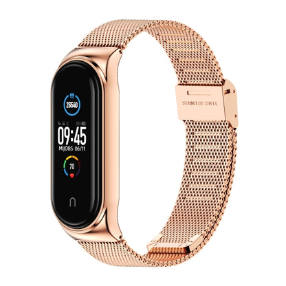 Mijobs Milan CS Screwless Buckle Metal Watch Band Case for Xiaomi Mi Band 3 & 4 & 5 & 6, Host not Included(Rose Gold) - Watch Bands by MIJOBS | Online Shopping UK | buy2fix