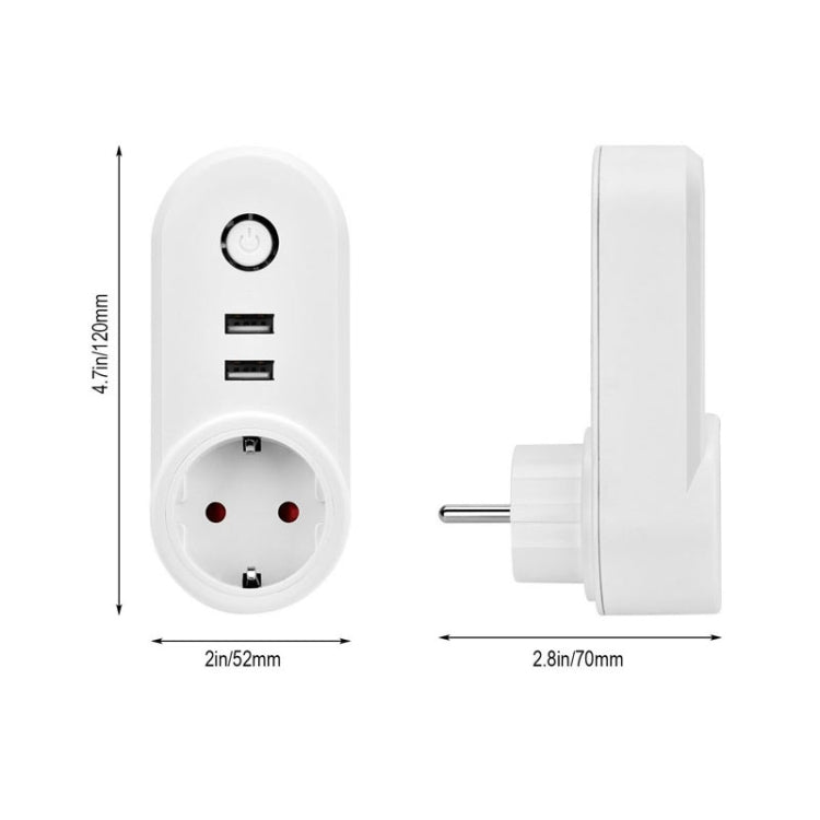 ZigBee 3.0 Dual USB Smart Socket Switch, EU Plug (White) - Consumer Electronics by buy2fix | Online Shopping UK | buy2fix