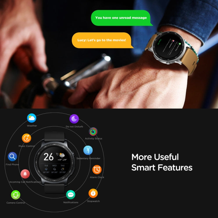 Zeblaze GTR2 1.28 inch Color Touch Screen Bluetooth 5.0 IP68 Waterproof Smart Watch, Support Sleep Monitor / Heart Rate Monitor / Blood Pressure Monitoring (Black) - Smart Wear by Zeblaze | Online Shopping UK | buy2fix