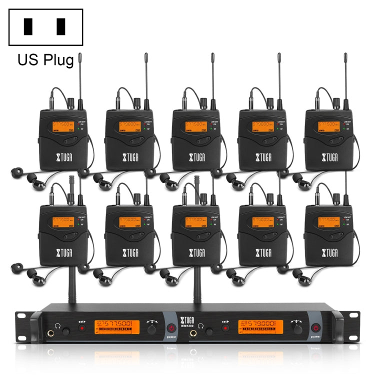 IEM1200 Wireless Transmitter 10 Bodypack Stage Singer In-Ear Monitor System(US Plug) - Consumer Electronics by buy2fix | Online Shopping UK | buy2fix