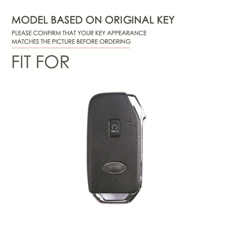 For Kia Sorento Hallmo Car Cowhide Leather Key Protective Cover Key Case(Black) - In Car by Hallmo | Online Shopping UK | buy2fix