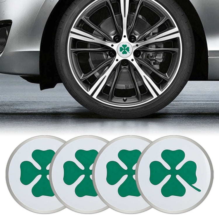 4 in 1 Car Four Leaf Clover Pattern Wheel Hub Decorative Sticker, Diameter: 5.8cm -  by buy2fix | Online Shopping UK | buy2fix