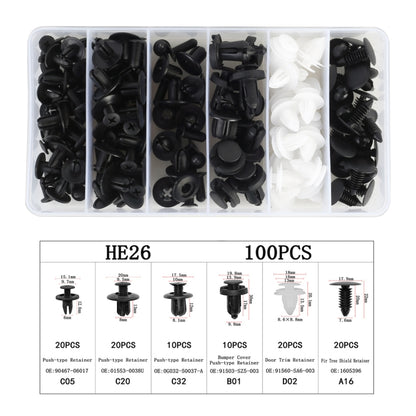 100 in 1 Universal Car Plastic Fasteners Rivet Clips Set - Nuts & Bolts by buy2fix | Online Shopping UK | buy2fix