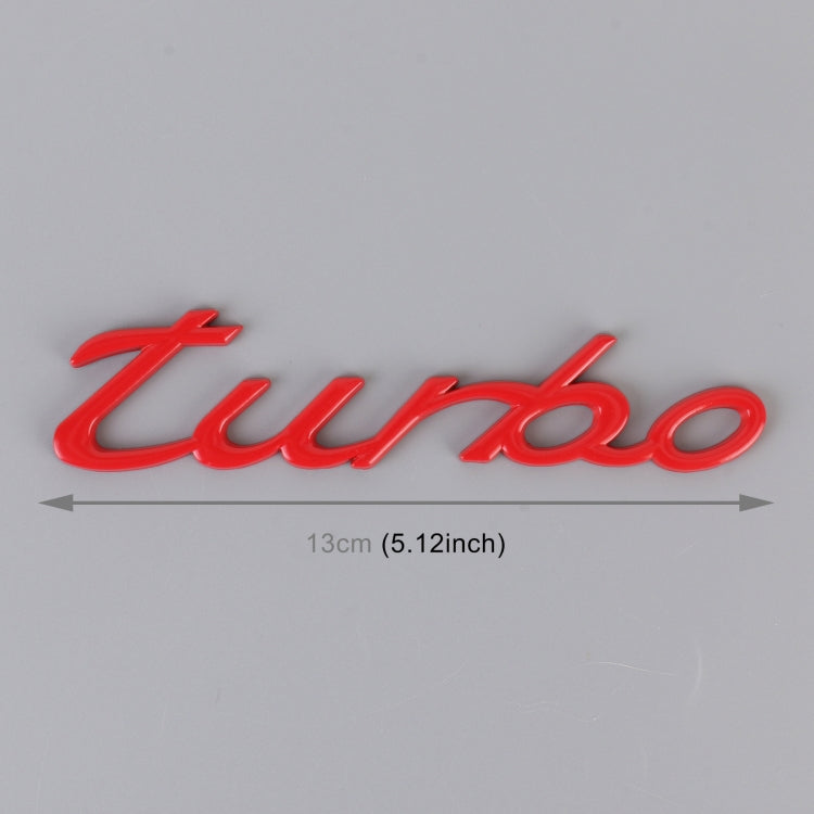 Car TURBO Personalized Aluminum Alloy Decorative Stickers, Size: 13x3x0.3cm (Red) - 3D Metal Sticker by buy2fix | Online Shopping UK | buy2fix