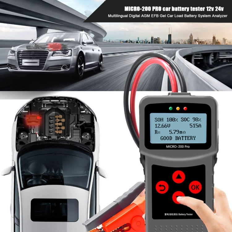 MICRO-200 PRO Car Battery Tester Battery Internal Resistance Life Analyzer, Western European Version - Code Readers & Scan Tools by buy2fix | Online Shopping UK | buy2fix