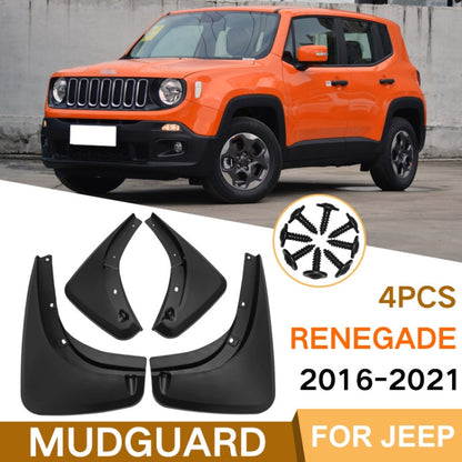 For Jeep Renegade 2015-2021 4pcs/Set Car Auto Soft Plastic Splash Flaps Fender Guard - Mudguards by buy2fix | Online Shopping UK | buy2fix