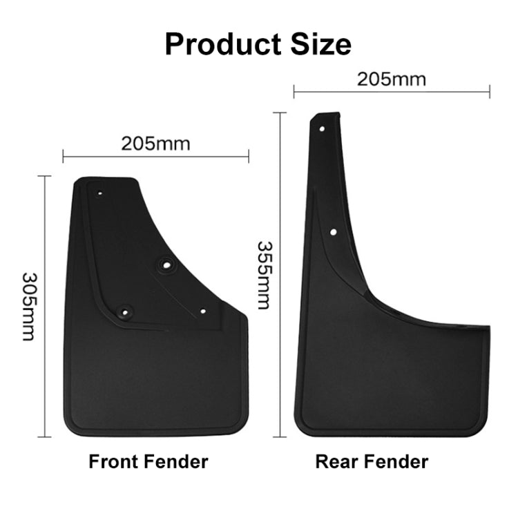 For Suzuki Jimny 2019-2023 4pcs/Set Car Auto Soft Plastic Splash Flaps Fender Guard - Mudguards by buy2fix | Online Shopping UK | buy2fix