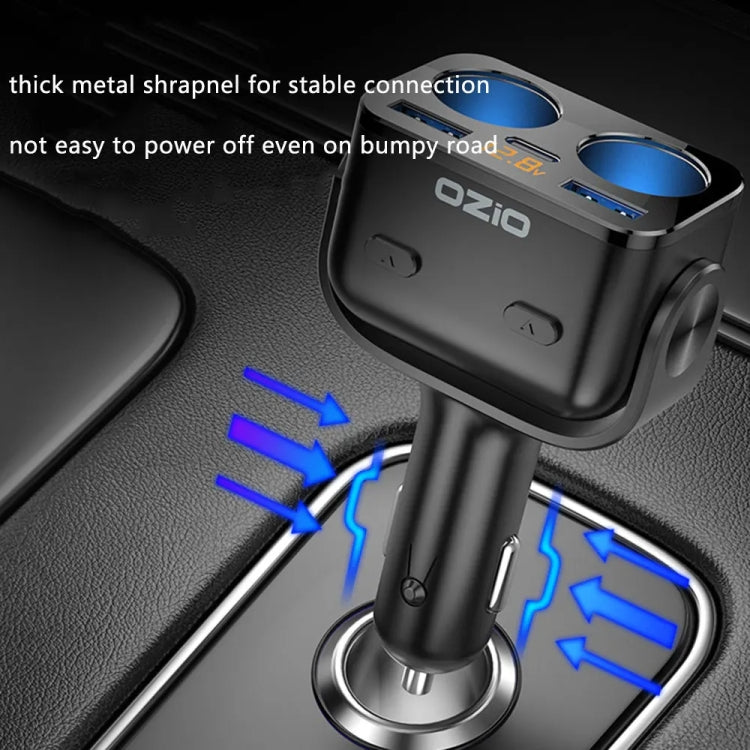 Ozio Y48TC QC3.0 + Type-C Dual Port Fast Charging Multi-function Car Charger Cigarette Lighter - Car Charger by ozio | Online Shopping UK | buy2fix