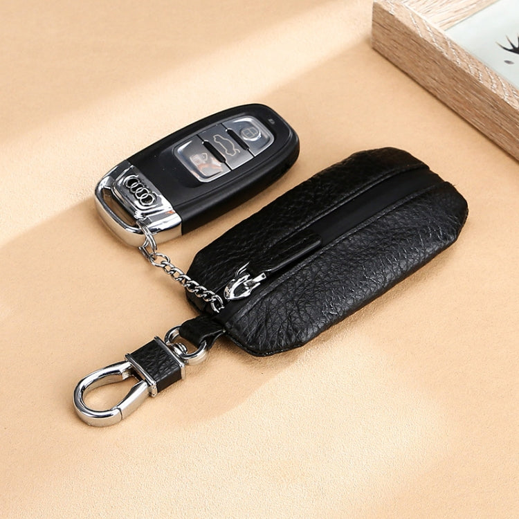 TP-9016 Litchi Texture Waterproof Zipper Car Key Bag (Black) - Car Key Cases by buy2fix | Online Shopping UK | buy2fix