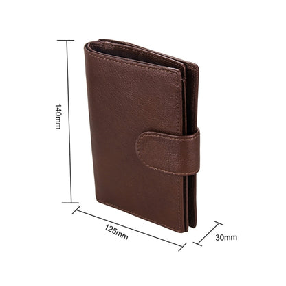 Antimagnet RFID Genuine Leather Wallet / Passport Package / Cowhide Card Slot for man(Coffee) - Antimagnetic RFID Package by buy2fix | Online Shopping UK | buy2fix