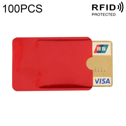 100pcs Aluminum Foil RFID Blocking Credit Card ID Bank Card Case Card Holder Cover, Size: 9 x 6.3cm (Red) - Antimagnetic RFID Package by buy2fix | Online Shopping UK | buy2fix