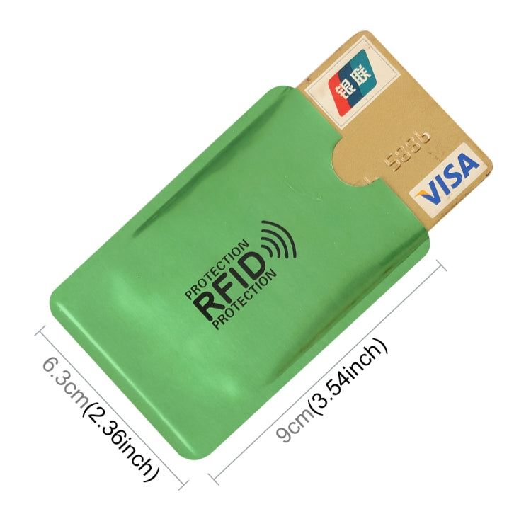 100pcs Aluminum Foil RFID Blocking Credit Card ID Bank Card Case Card Holder Cover, Size: 9 x 6.3cm (Green) - Antimagnetic RFID Package by buy2fix | Online Shopping UK | buy2fix