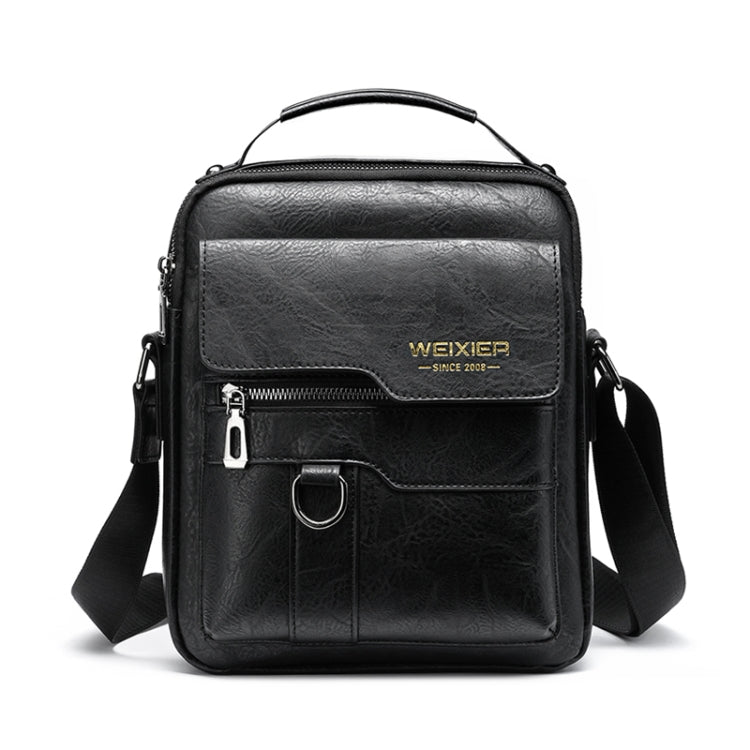 WEIXIER 8642 Men Business Retro PU Leather Handbag Crossbody Bag (Black) - Crossbody Bags by WEIXIER | Online Shopping UK | buy2fix