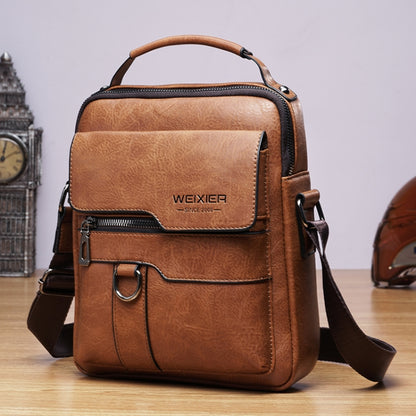 WEIXIER 8642 Men Business Retro PU Leather Handbag Crossbody Bag (Brown) - Crossbody Bags by WEIXIER | Online Shopping UK | buy2fix