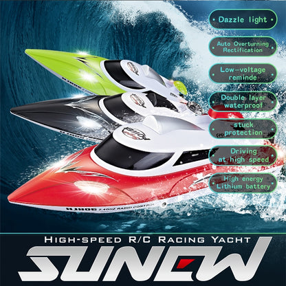 HongXunJie HJ806 2.4Ghz Water Cooling High Speed Racing Boats with Remote Controller, Auto Flip Function, 200m Control Distance(Red) - RC Boats by buy2fix | Online Shopping UK | buy2fix