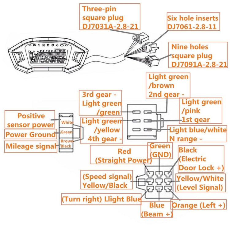 B2912 Motorcycle Modified Instrument Panel 12V LCD Display Odometer Mileage 2-4 Cylinder Speedometer - Electrical Instruments by buy2fix | Online Shopping UK | buy2fix