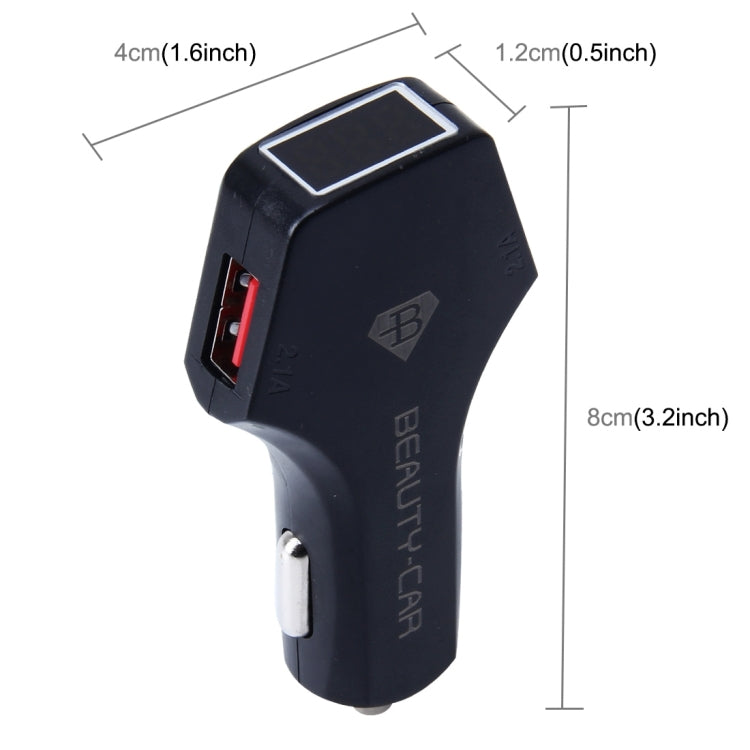 BEAUTY-CAR B-01 4.2A Dual USB Port Raid Car Charger Adapter with LED Display, Input Voltage/Output Voltage: DC 10-30V/ DC 5V - Bluetooth Car Kits by buy2fix | Online Shopping UK | buy2fix