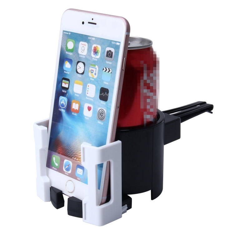SHUNWEI SD-1026 Car Auto Multi-functional ABS Air Vent Drink Holder Bottle Cup Holder Phone Holder Mobile Mount(White) - Car Drink Holders by SHUNWEI | Online Shopping UK | buy2fix