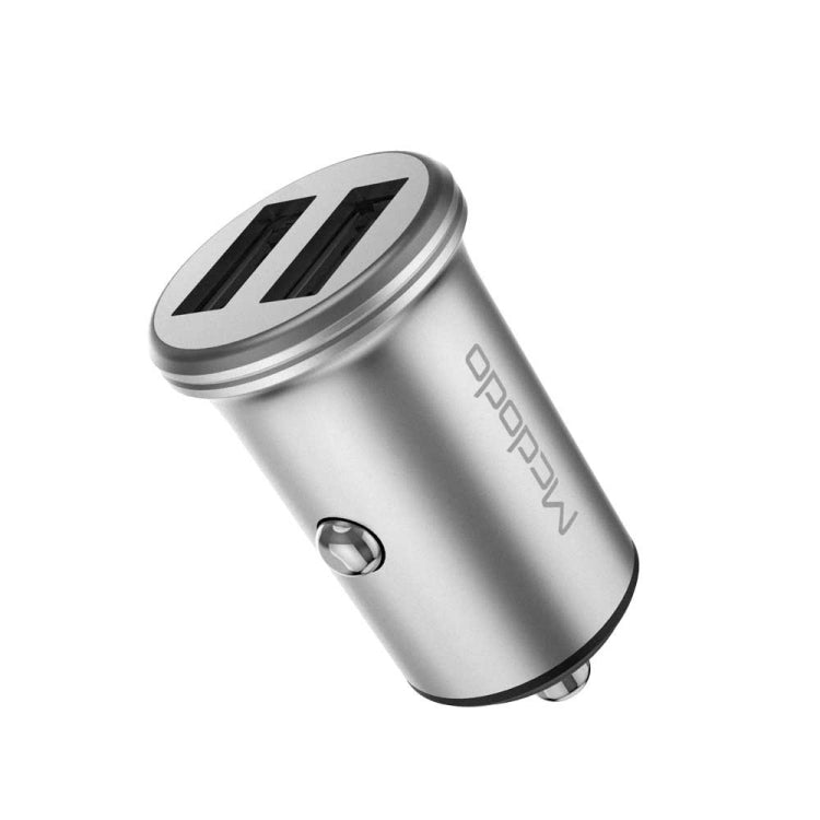 Mcdodo CC-3851 Dual USB Ports Smart Car Charger, For iPhone, iPad, Samsung, HTC, Sony, LG, Huawei, Lenovo, and other Smartphones or Tablet(Silver) - In Car by Mcdodo | Online Shopping UK | buy2fix