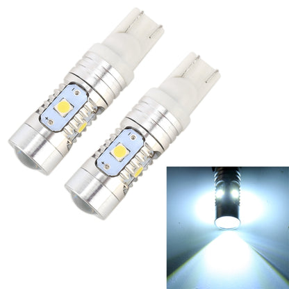 2 PCS T10 / W5W / 168 / 194 DC12V / 4.5W / 6000K / 360LM 6LEDs SMD-3030 Car Clearance Light, with Projector Lens Light (White Light) - Clearance Lights by buy2fix | Online Shopping UK | buy2fix