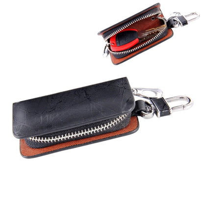 Universal Leather Roots Texture Waist Hanging Zipper Wallets Key Holder Bag (No Include Key)(Black) - Car Key Cases by buy2fix | Online Shopping UK | buy2fix