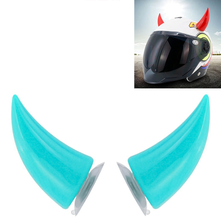 2 PCS Motorcycle Helmet Devil Decoration Motorbike Helmet Suction Cups Horns Decoration Headwear Sucker(Baby Blue) - Ornamental Parts by buy2fix | Online Shopping UK | buy2fix