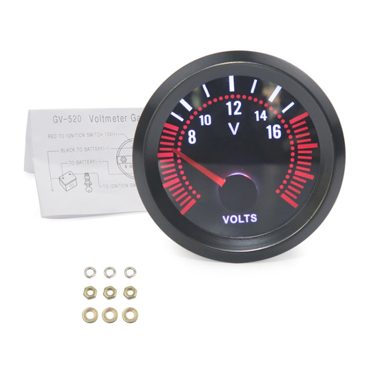 52mm 12V Universal Car Modified Voltmeter - In Car by buy2fix | Online Shopping UK | buy2fix
