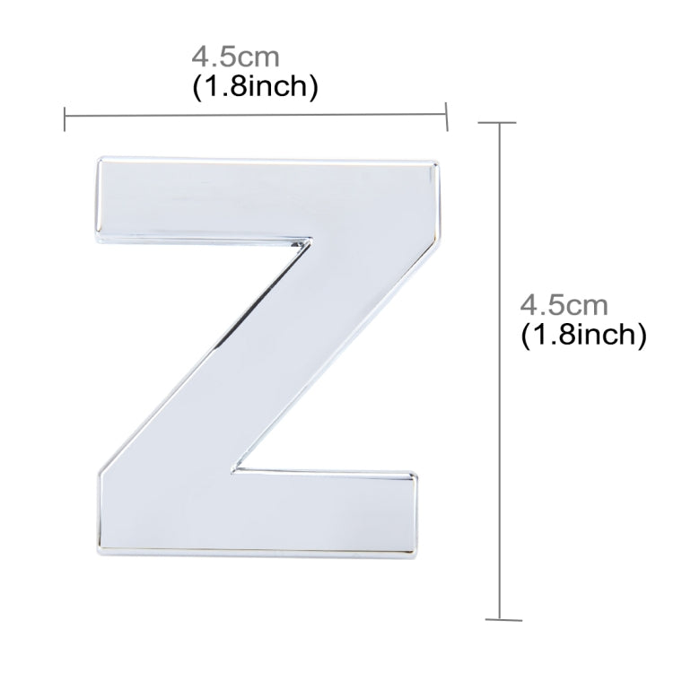 Car Vehicle Badge Emblem 3D English Letter Z Self-adhesive Sticker Decal, Size: 4.5*4.5*0.5cm - 3D Metal Sticker by buy2fix | Online Shopping UK | buy2fix