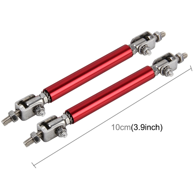 2 PCS Car Modification Large Surrounded By The Rod Telescopic Lever Front and Rear Bars Fixed Front Lip Back Shovel Adjustable Small Rod, Length: 10cm(Red) - In Car by buy2fix | Online Shopping UK | buy2fix