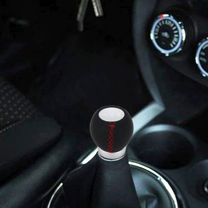 Universal Car Ball Shape Gear Shifter Lever Manual Automatic Black Leather Shift Knob Adapter - Shift Knob by buy2fix | Online Shopping UK | buy2fix