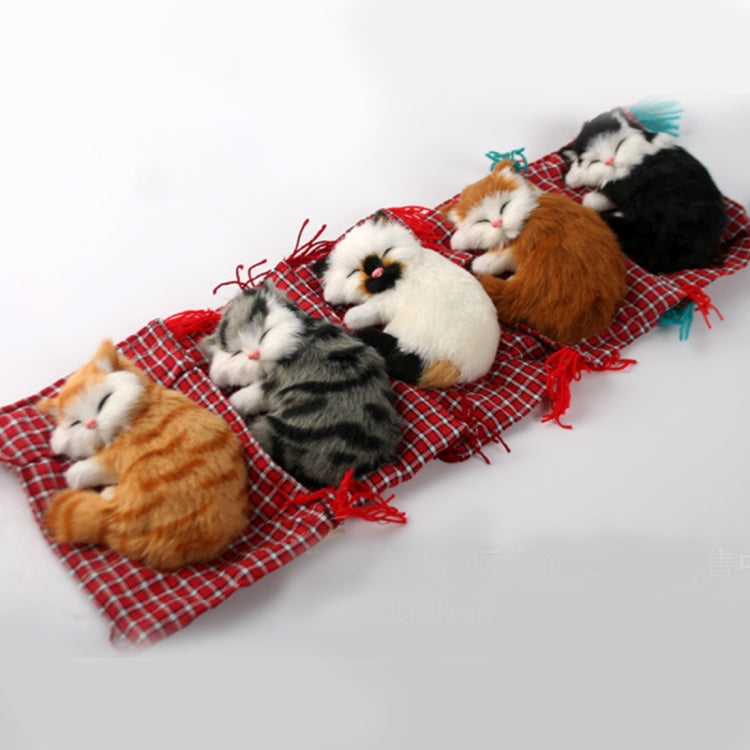 Lovely Simulation Animal Doll Plush Sleeping Cats Toy Cat Mat Doll Decorations Stuffed Toys Car Decoration Crafts, Mat Size: 19*13cm, Cat Size: 14*11cm - Ornaments by buy2fix | Online Shopping UK | buy2fix