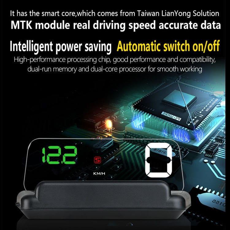 T900 Car GPS HUD Virtual HD Reflection Board Head-up Display, Speed & Driving Distance / Time Display, Over Speed & Voltage & Low Voltage Alarm, Fatigue Driving - Head Up Display System by buy2fix | Online Shopping UK | buy2fix