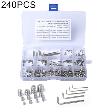 240 PCS Car 304 Stainless Steel Concave Head Hexagon Socket Screws Assortment Kit with Wrench - In Car by buy2fix | Online Shopping UK | buy2fix