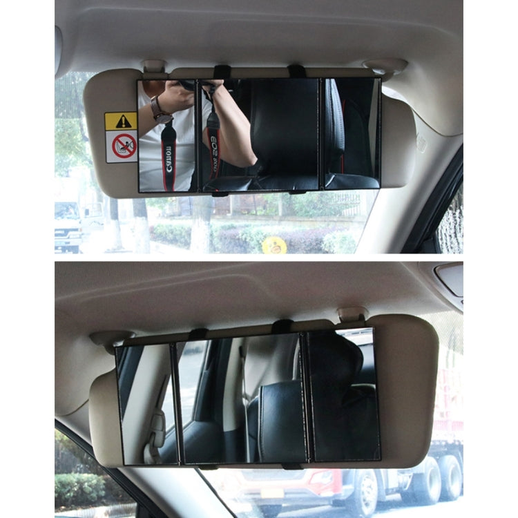 SHUNWEI Car Sun Visor Adjustable Mirror Car Makeup Sun-shading Vehicle Mounted Cosmetic Mirror Folding Vanity Mirror Triple Folding Car Interior Makeup Mirror Auto Supplies - Interior Mirrors by SHUNWEI | Online Shopping UK | buy2fix