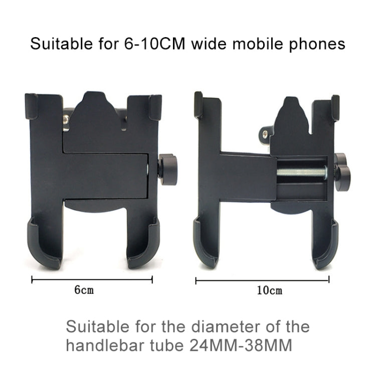 Motorcycle Handlebar Aluminum Alloy Phone Bracket, Suitable for 60-100mm Device(Black) - Holder by buy2fix | Online Shopping UK | buy2fix