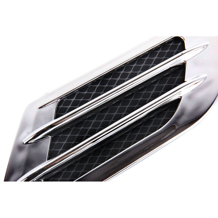 2 PCS Euro Style Plastic Decorative Air Flow Intake Turbo Bonnet Hood Side Vent Grille Cover With Self-adhesive Sticker(Grey) - Decorative Sticker by buy2fix | Online Shopping UK | buy2fix