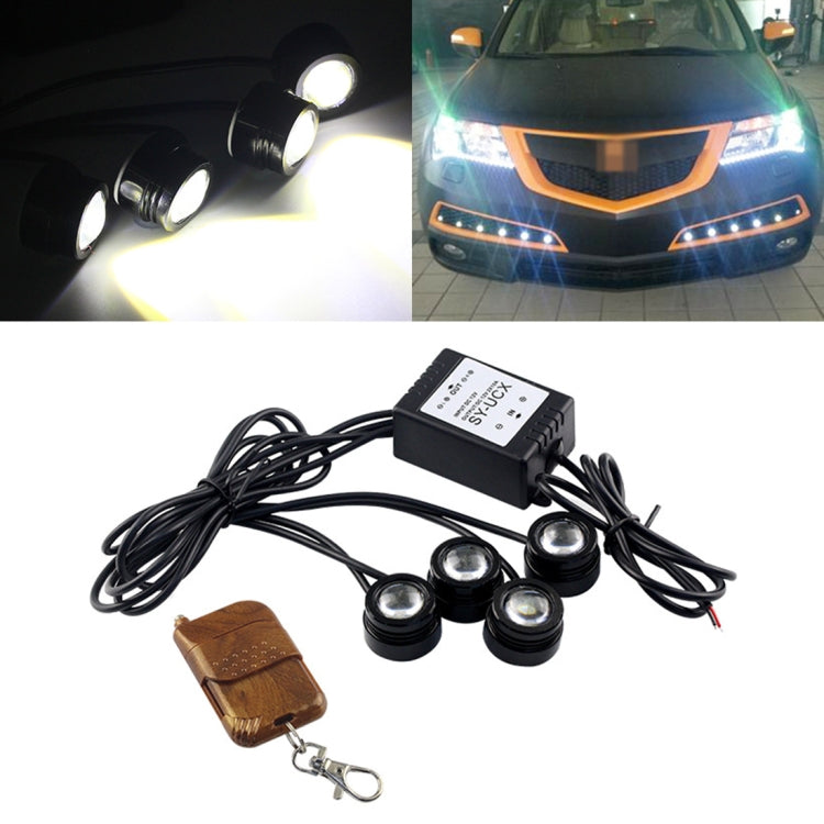 4x1.5W Car LED Reversing Light with Wireless Remote Control - In Car by buy2fix | Online Shopping UK | buy2fix