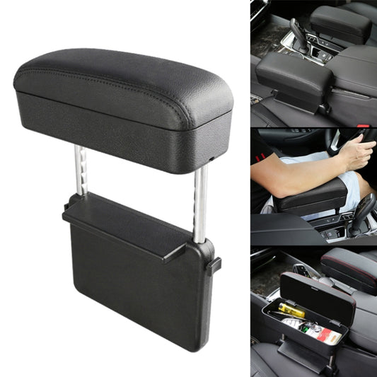 Universal Car PU Leather Wrapped Armrest Box Cushion Car Armrest Box Mat with Storage Box (Black) -  by buy2fix | Online Shopping UK | buy2fix