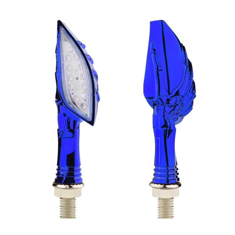 2pcs KC022 Motorcycle 12LEDs Turn Signal Light (Blue) - In Car by buy2fix | Online Shopping UK | buy2fix