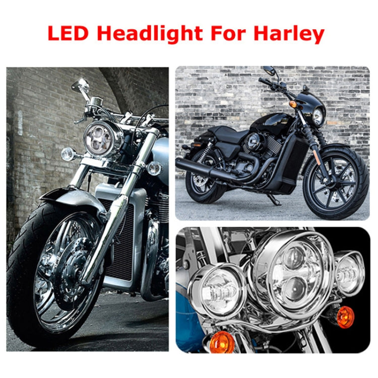 5.75 inch DC12V 6000K-6500K 40W Car LED Headlight for Harley (Silver) - In Car by buy2fix | Online Shopping UK | buy2fix