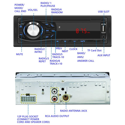 1044 Universal Car Radio Receiver MP3 Player, Support FM with Remote Control -  by buy2fix | Online Shopping UK | buy2fix