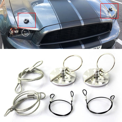 XH-6049 Car Universal Modified Racing Punch-free Aluminum Engine Hood Lock Cover(Silver) - In Car by buy2fix | Online Shopping UK | buy2fix