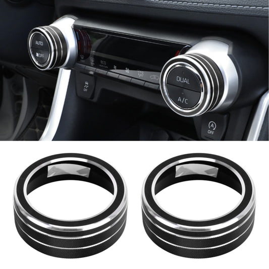 2 PCS Car Aluminum Alloy Air Conditioner Knob Case for Toyota RAV4 / Wildlander (Black) -  by buy2fix | Online Shopping UK | buy2fix