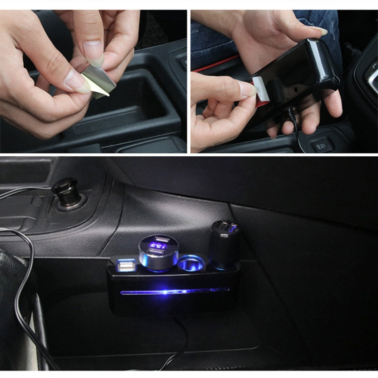 SHUNWEI SD-1938 120W 3A Car 3 in 1 Dual USB Charger Cigarette Lighter with Atmosphere Light (Black) -  by SHUNWEI | Online Shopping UK | buy2fix