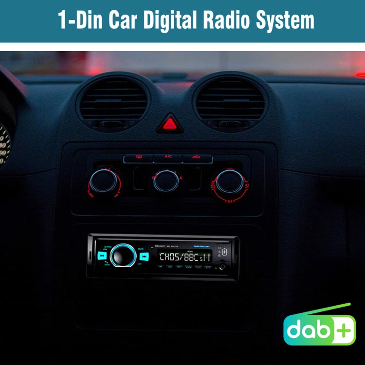 1-Din Car DAB Radio Player Stereo System FM Receiver, Support Bluetooth & U Disk & MP3 & TF Card -  by buy2fix | Online Shopping UK | buy2fix