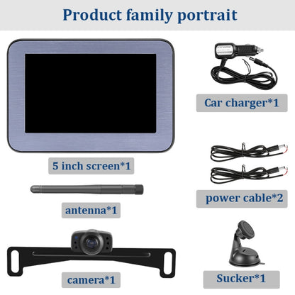PZ510-W 5 inch Car Wireless Reversing Video Style 1 - In Car by buy2fix | Online Shopping UK | buy2fix